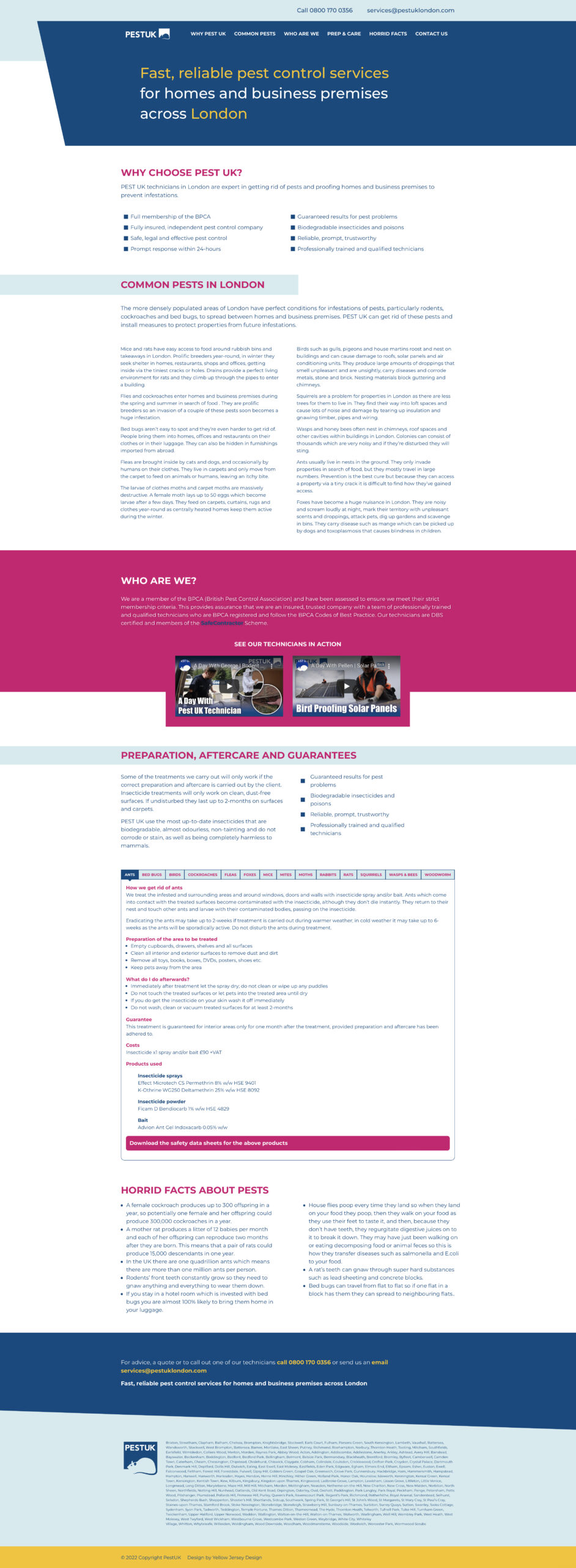 Pest Control - website design full home page