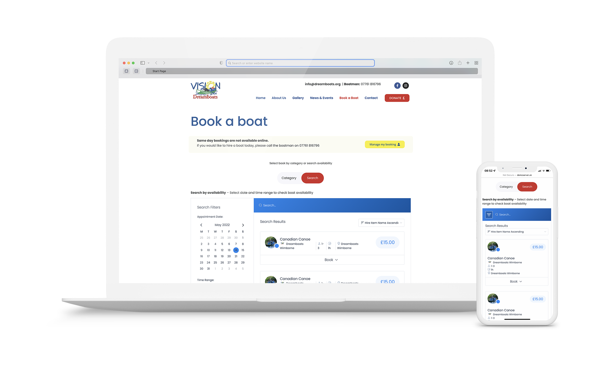 Website hire solution