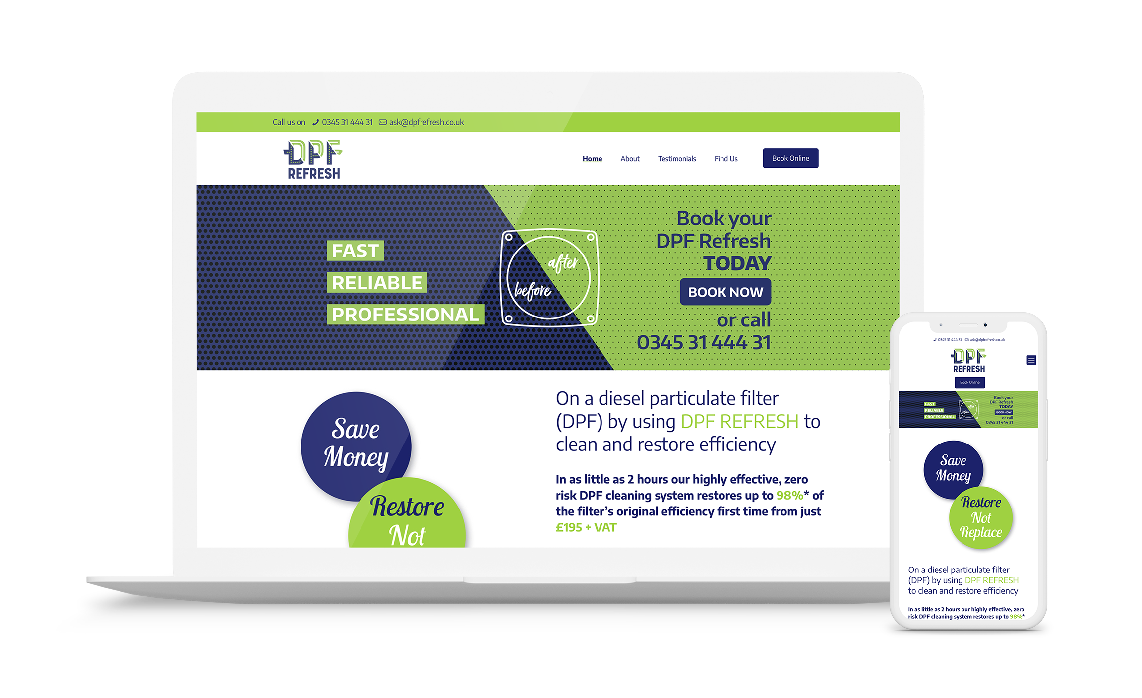 Book a DPF Refresh Website