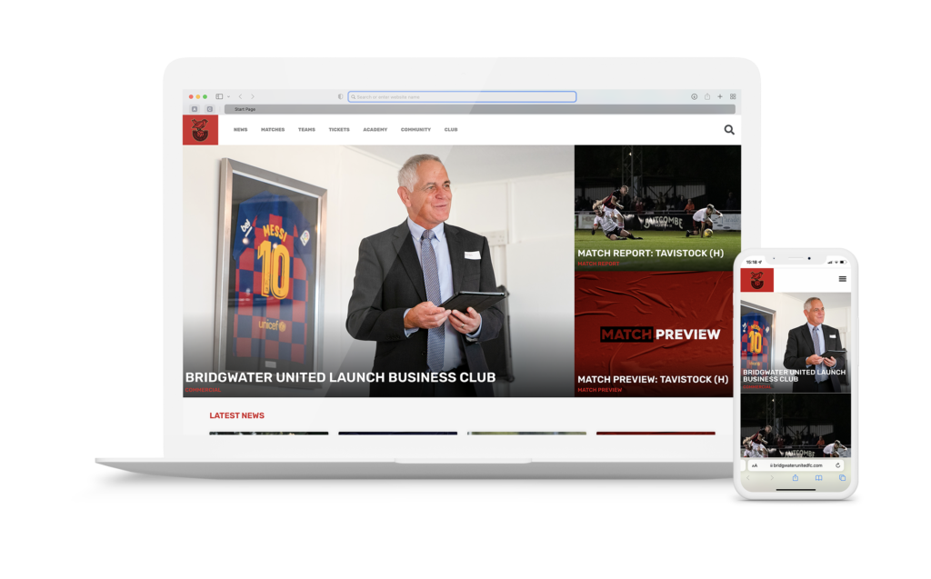 Football Club Website for Bridgwater United FC